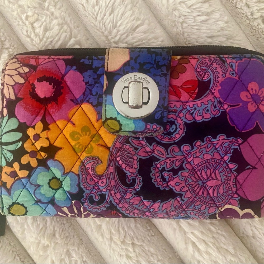 Vera Bradley Colorful Floral Paisley Clutch